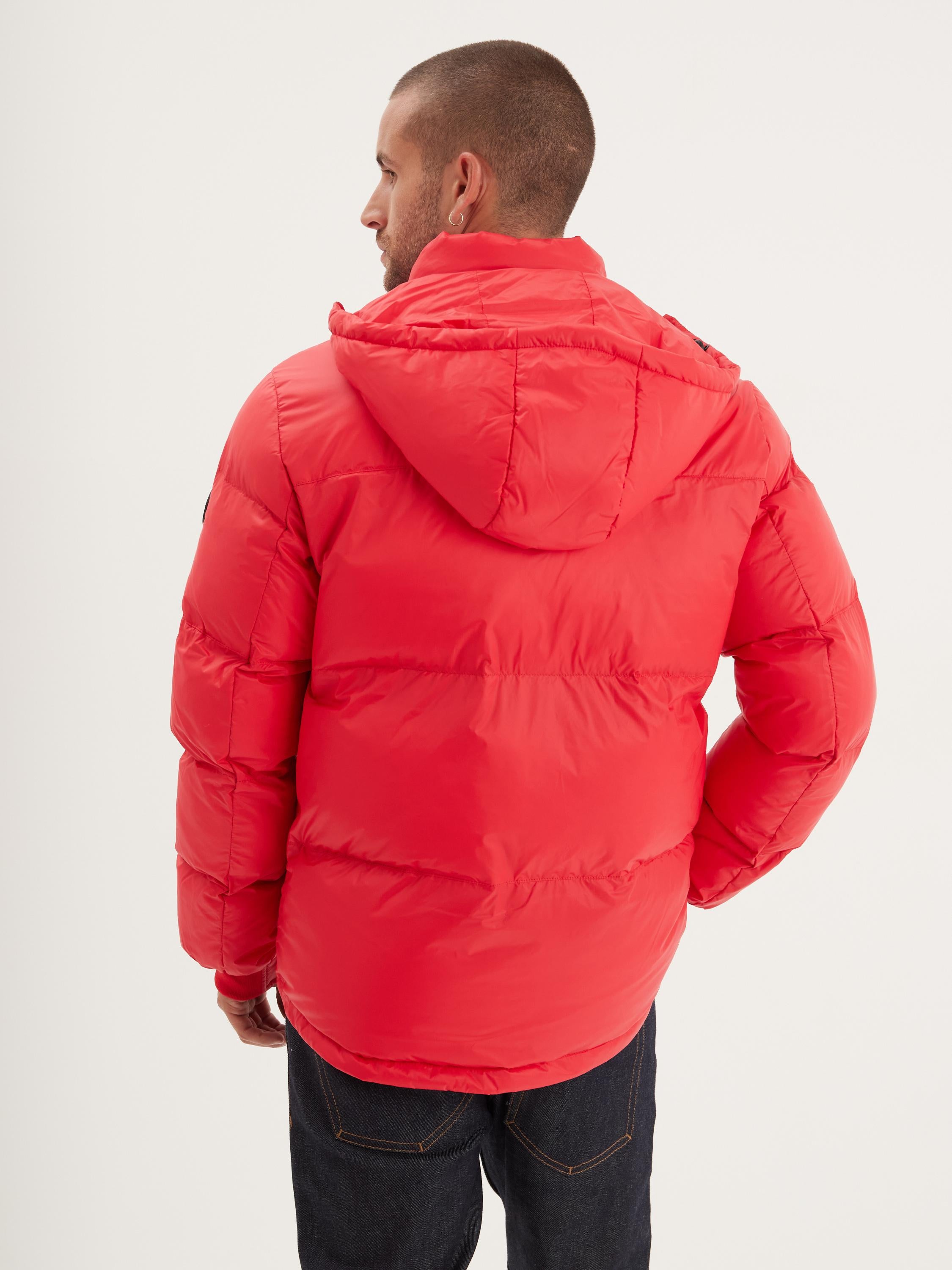 DAYTONA 73 Piumino uomo in nylon rosso Denisson 