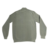 FRANCESCO PIERI MAGLIERIA Maglia modello Philip con zip in cotone verde salvia 