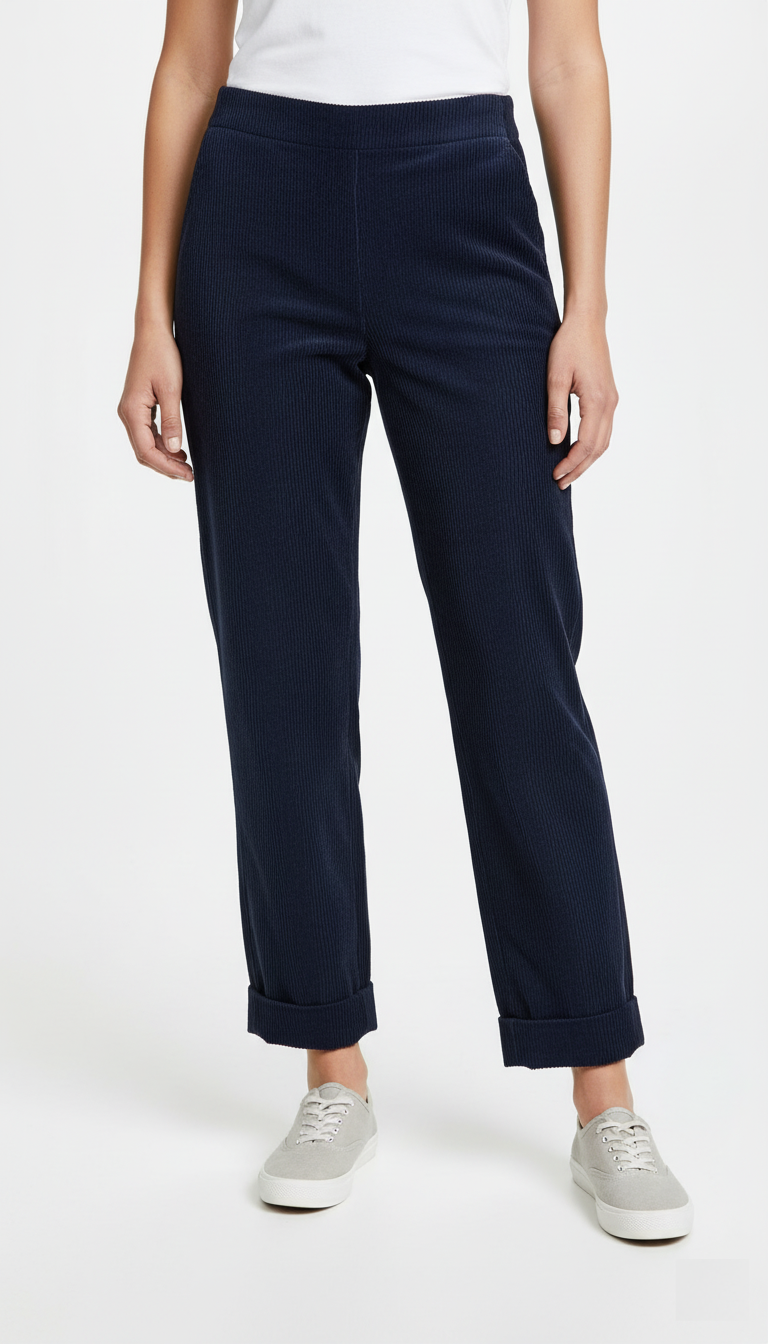 RE-HASH Pantaloni donna velluto blu Nelly-EL 