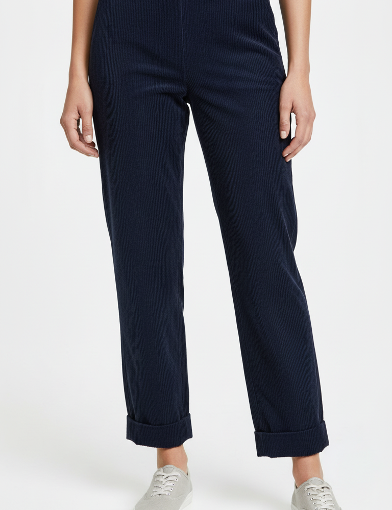 RE-HASH Pantaloni donna velluto blu Nelly-EL 