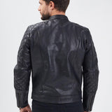 DAYTONA 73 Giacca in pelle nera uomo Cobalt 