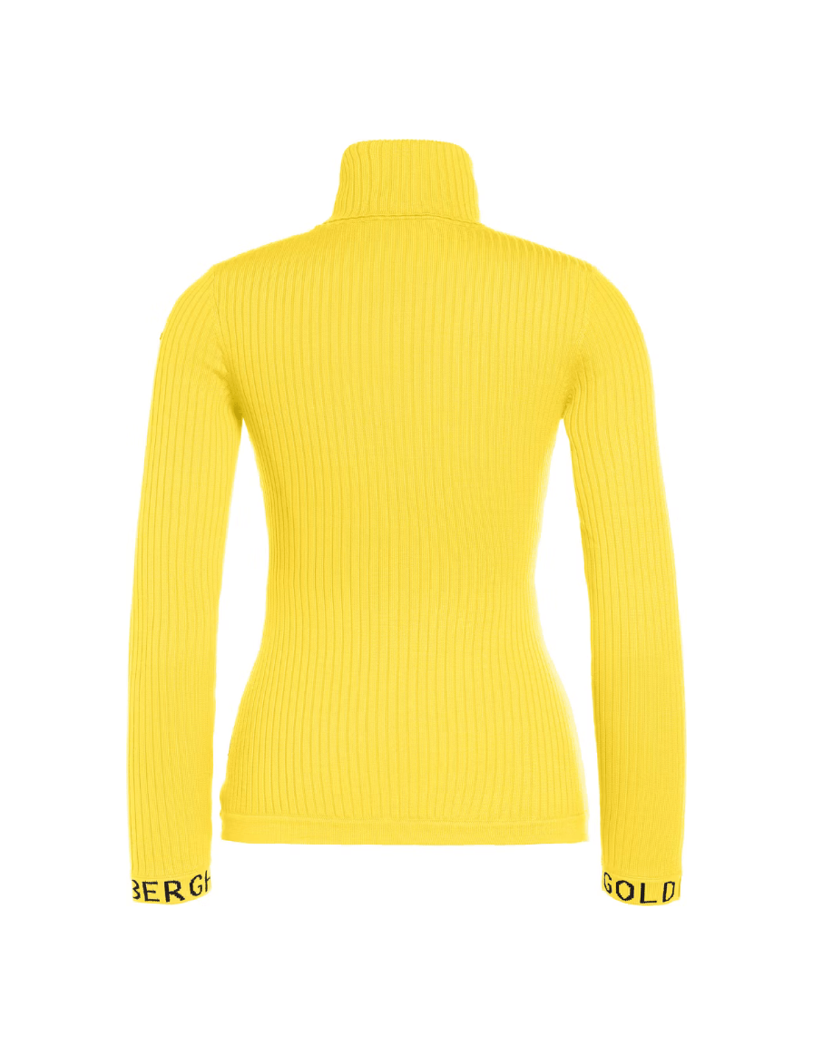 GOLDBERGH Maglia donna Mira collo alto a costine slim fit gialla 
