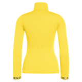 GOLDBERGH Maglia donna Mira collo alto a costine slim fit gialla 