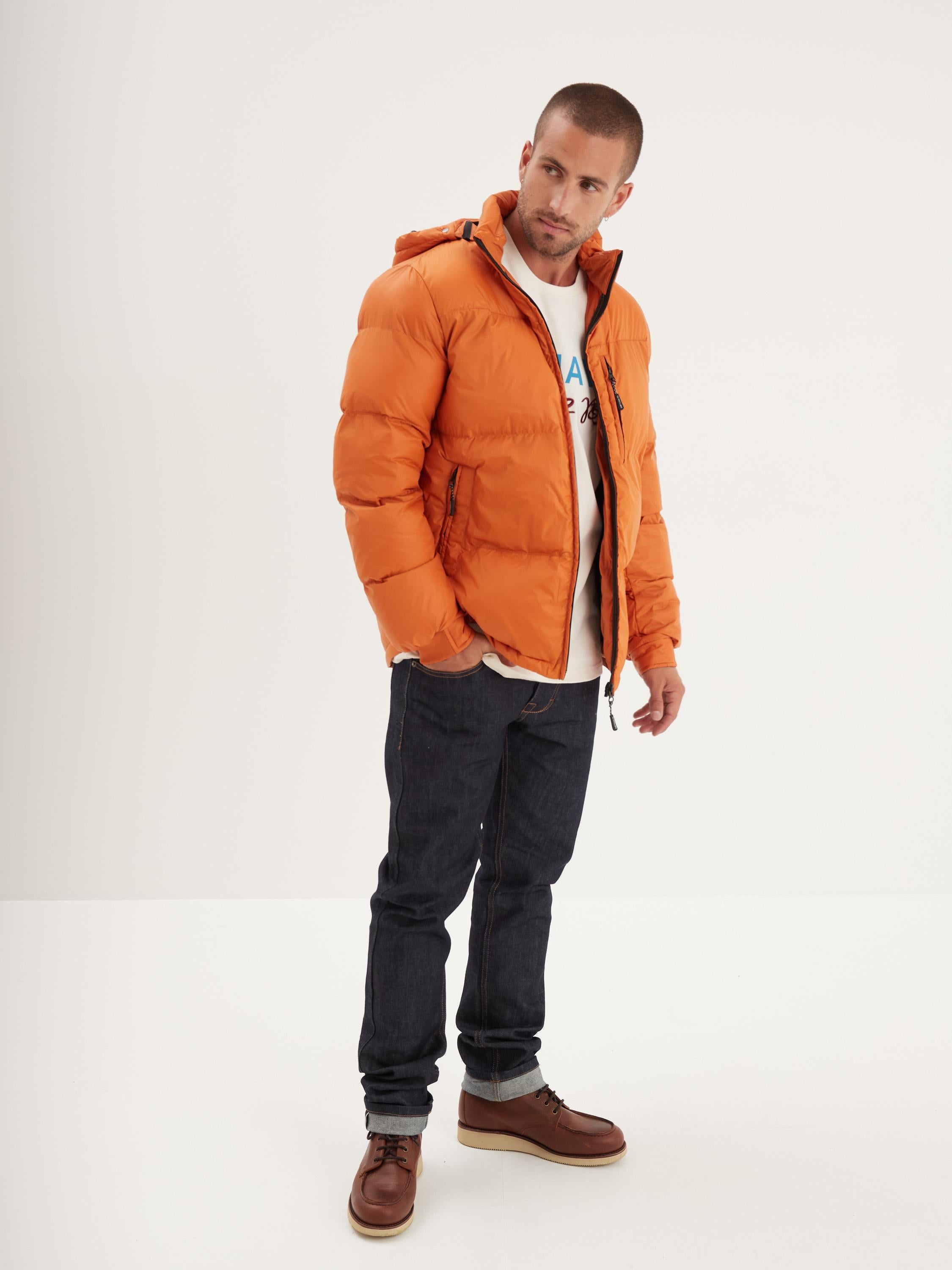 DAYTONA 73 Piumino uomo in nylon arancione Denisson 