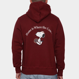 INTHEBOX Felpa unisex bordeaux in cotone Snoopy Racquet Club 