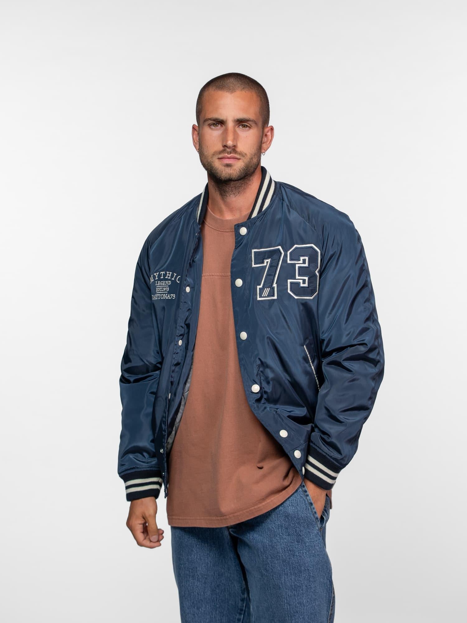 DAYTONA 73 Bomber uomo in nylon blu navy modello Oshawa 
