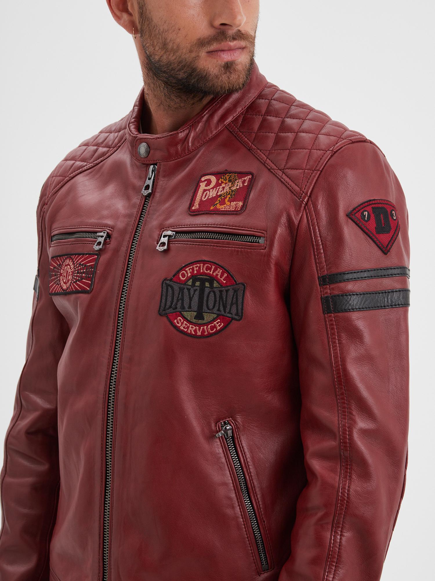 DAYTONA 73 Giacca in pelle rossa uomo Walkor 