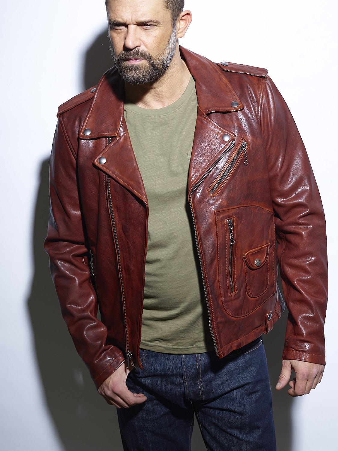 DAYTONA 73 Giacca in pelle cognac uomo Redford 