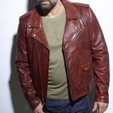 DAYTONA 73 Giacca in pelle cognac uomo Redford 