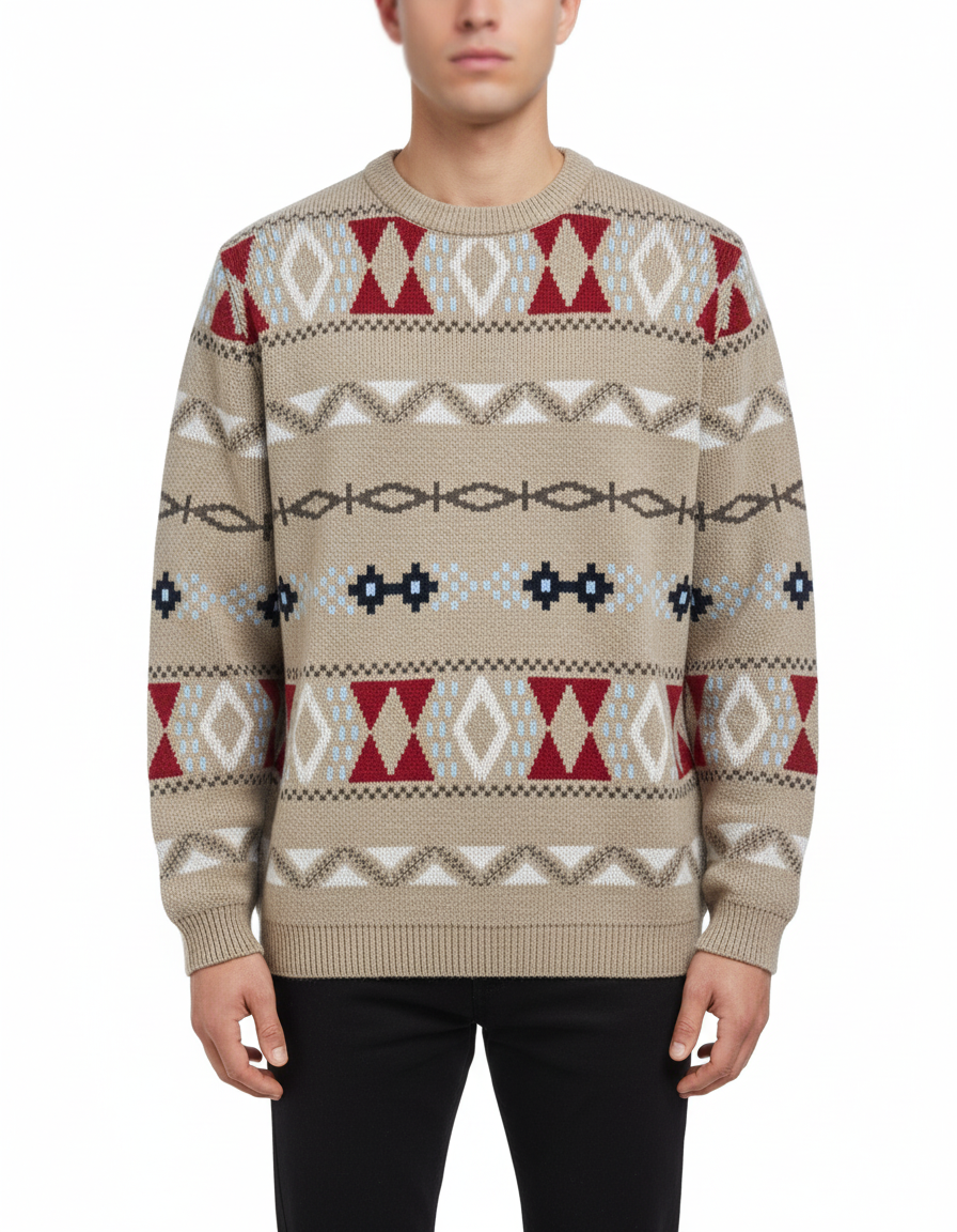 RAKKI Maglione Old School uomo in baby lambswool 