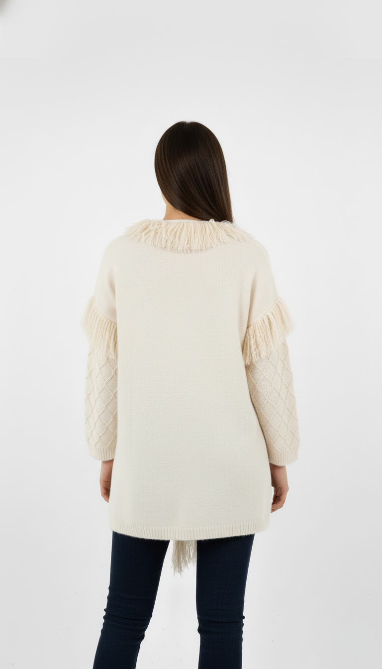 RAKKI Cardigan donna Philosophy Woman bianco lana 