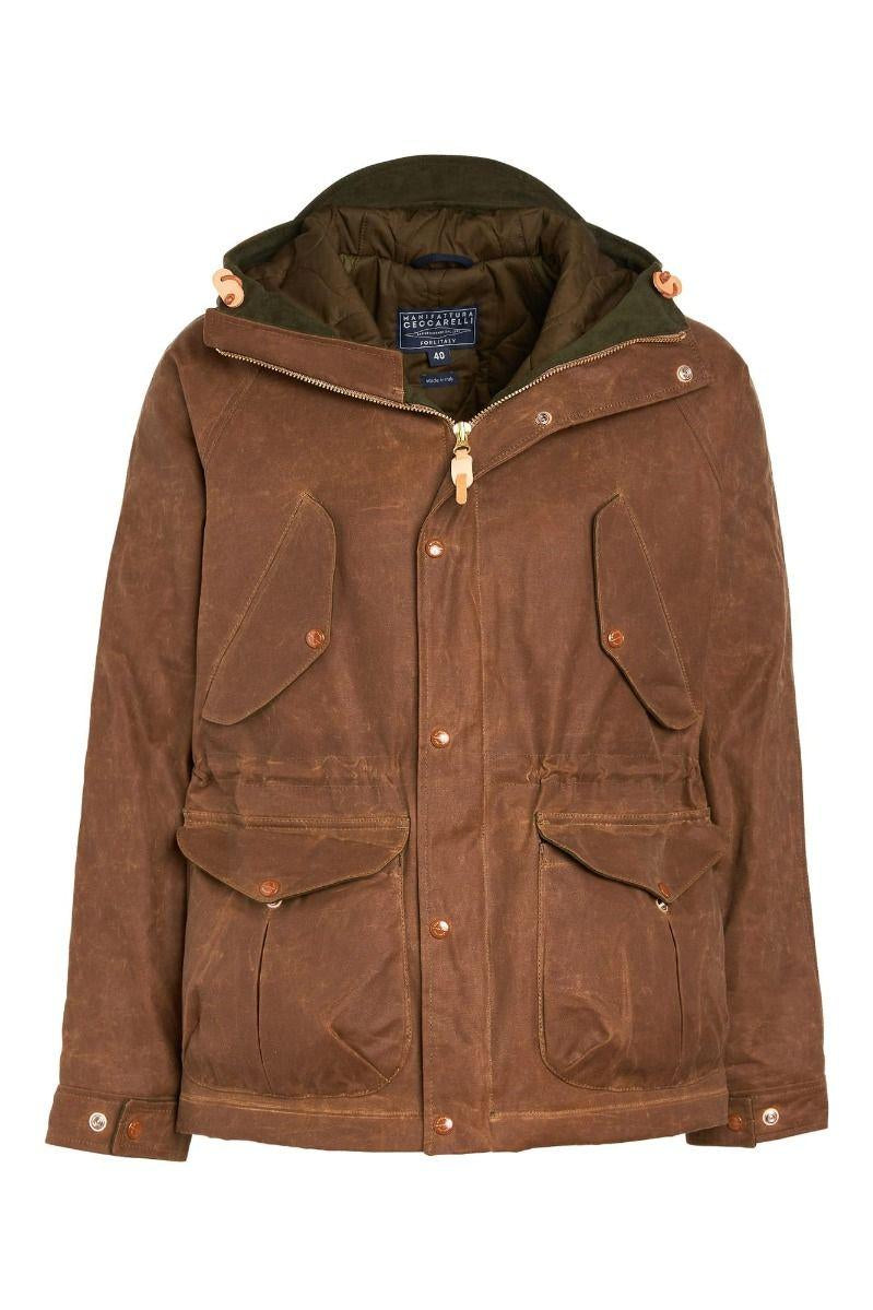 MANIFATTURA CECCARELLI Parka uomo in cotone New Fisherman dark tan 