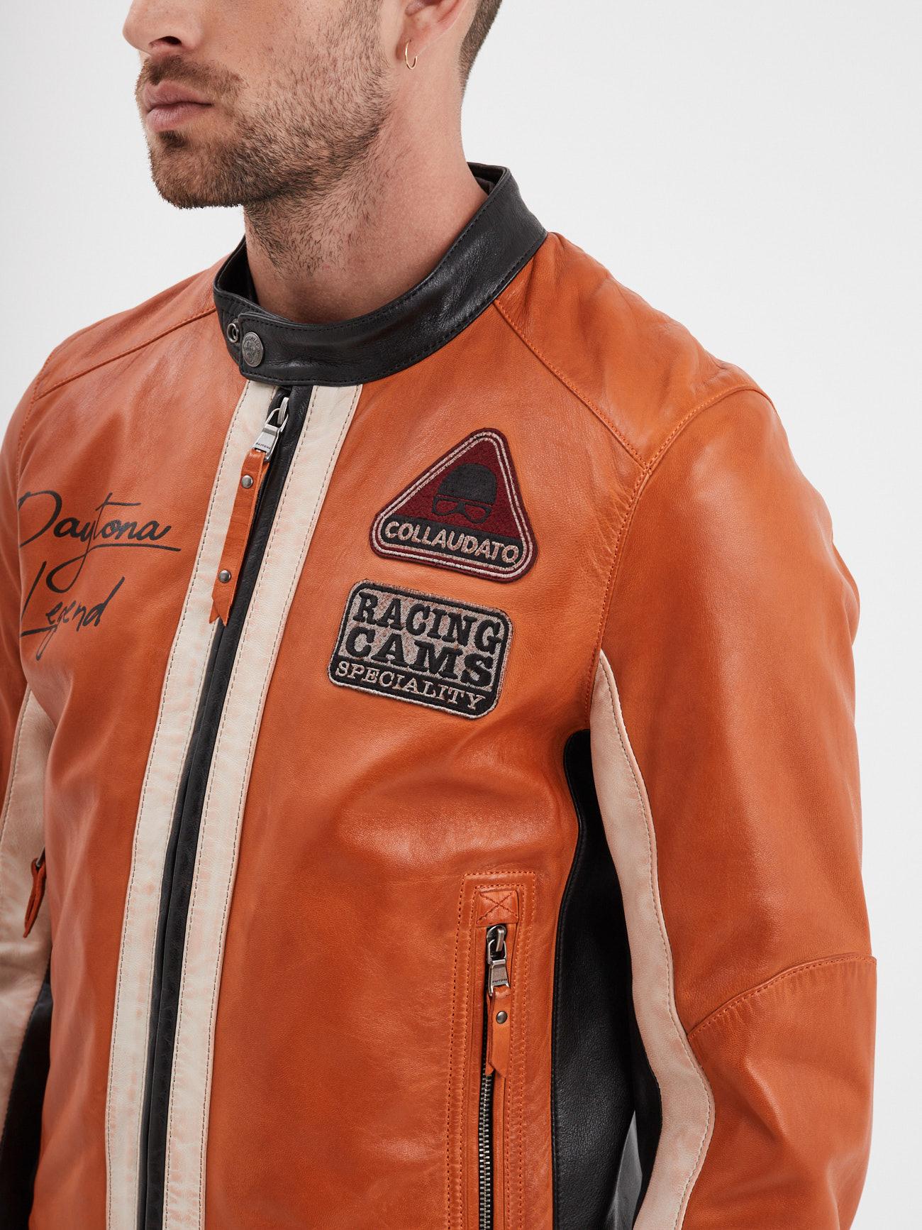 DAYTONA 73 Giacca in pelle arancione uomo Boller 