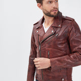 DAYTONA 73 Giacca in pelle cognac uomo Redford 