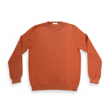 FRANCESCO PIERI MAGLIERIA Maglia girocollo in cotone mattone 