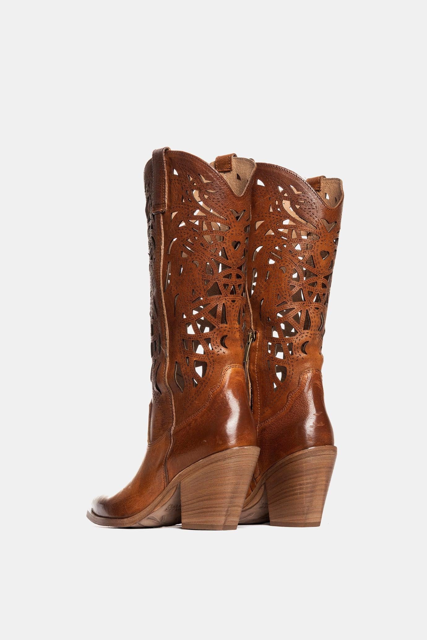 METISSE Stivali Texani in Rag Cuoio 