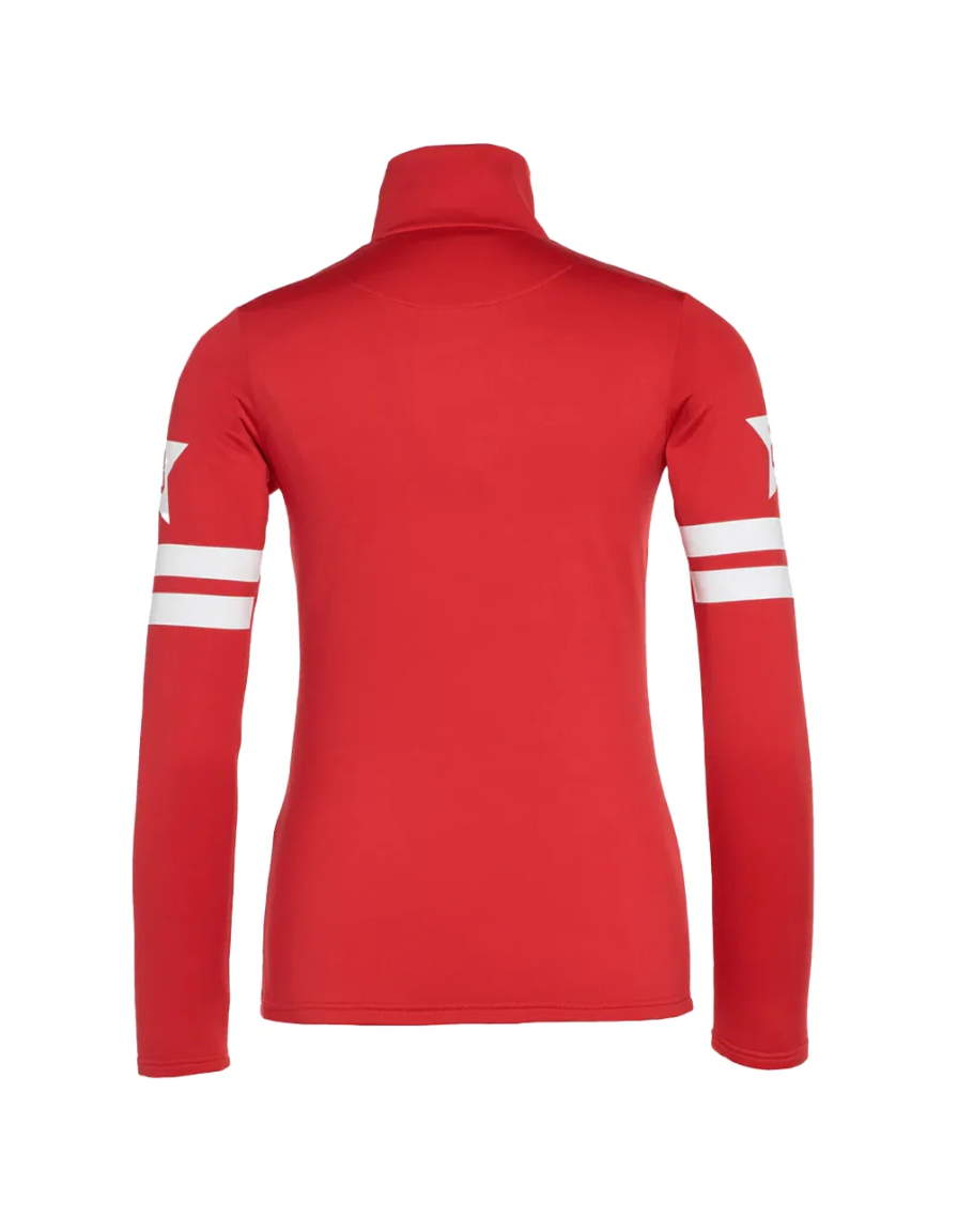 GOLDBERGH Maglia sci donna Maple Leaf con zip spalla rossa 