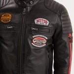 DAYTONA 73 Giacca uomo in pelle nera Gasly Black 