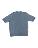 Unisex light blue short-sleeved linen shirt
