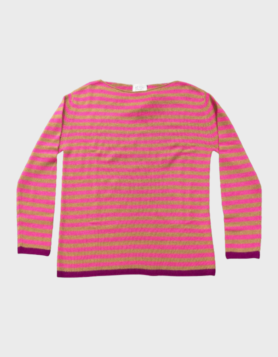 BE YOU GERALDINEALASIO Maglia Benedicta fucsia/cammello 