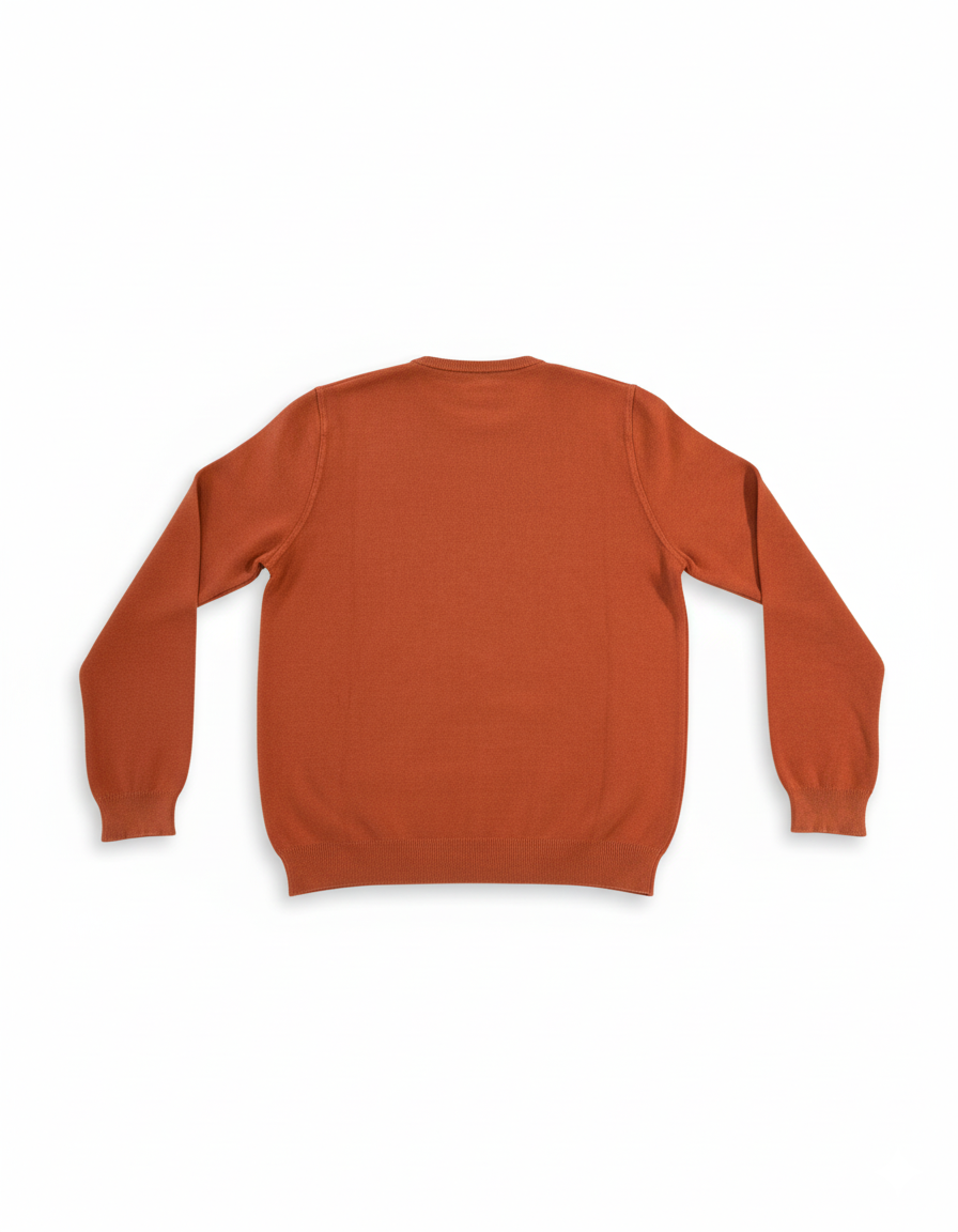 FRANCESCO PIERI MAGLIERIA Maglia girocollo in cotone mattone 
