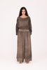 Pantalone modello palazzo Light in misto lana bengal brown