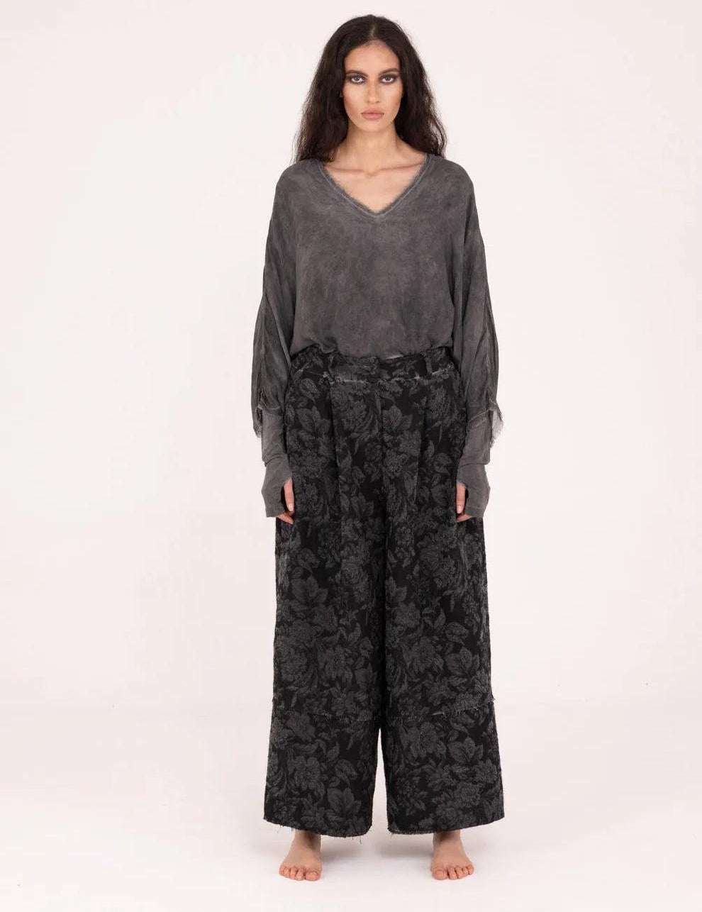 SANCTAMUERTE Pantalone donna Palazzo S192 