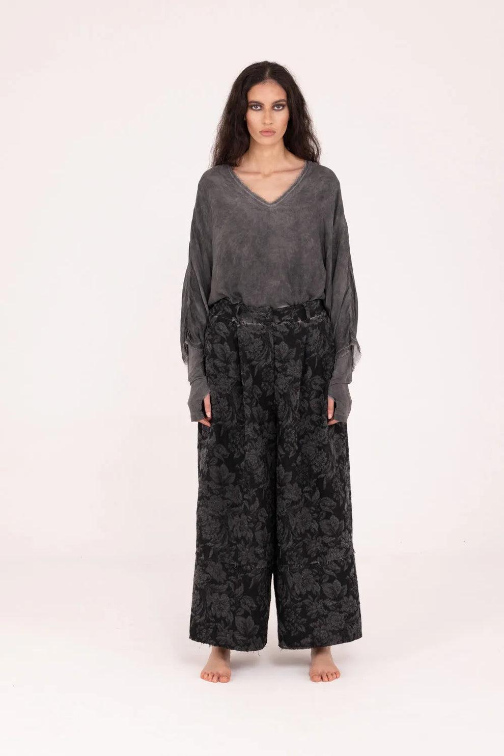 SANCTAMUERTE Pantalone donna Palazzo S192 