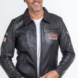 STEVE MCQUEEN Giubbotto uomo Lewis Black pelle agnello XL 