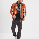 DAYTONA 73 Giacca in pelle arancione uomo Boller 