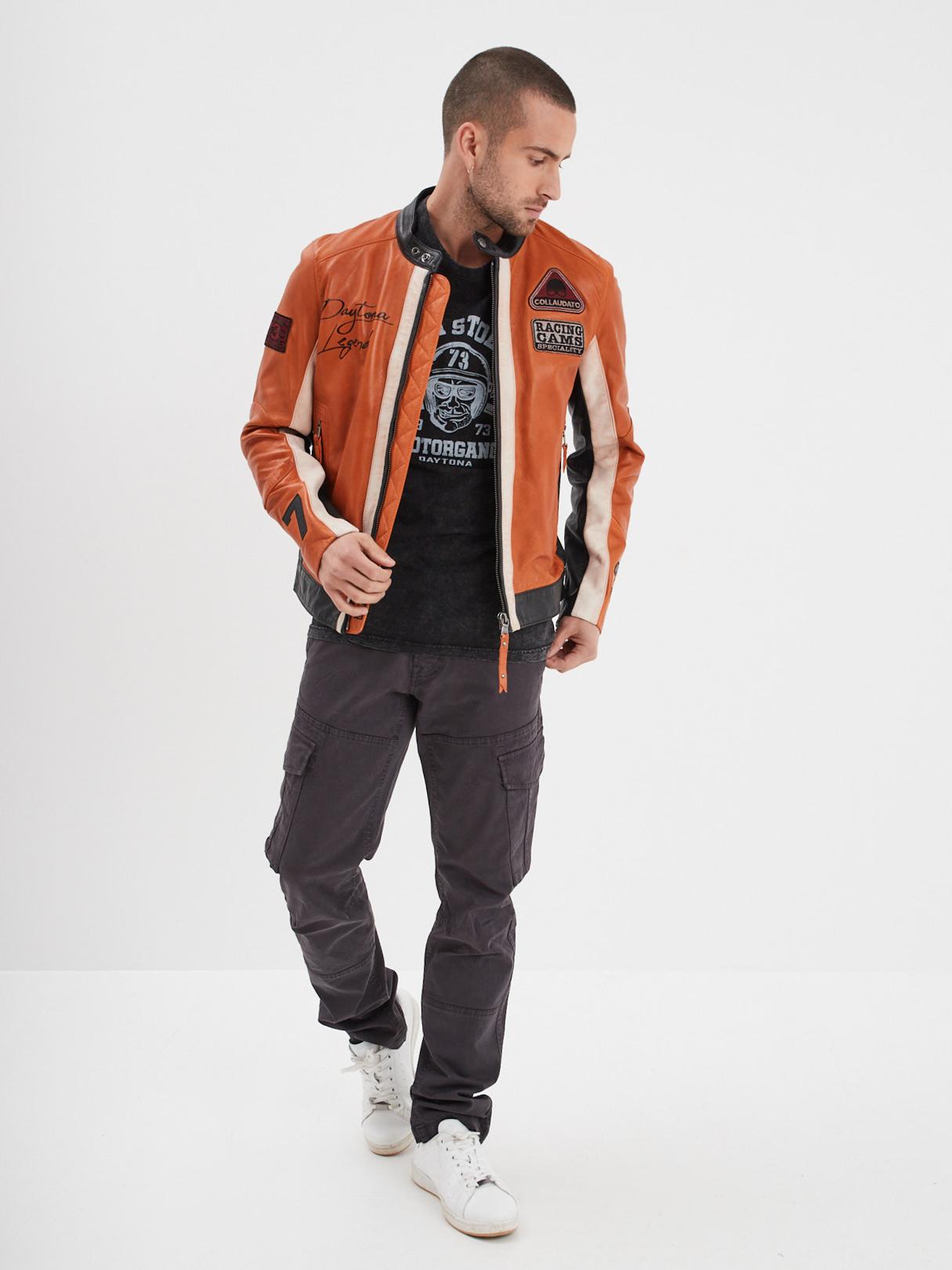 DAYTONA 73 Giacca in pelle arancione uomo Boller 