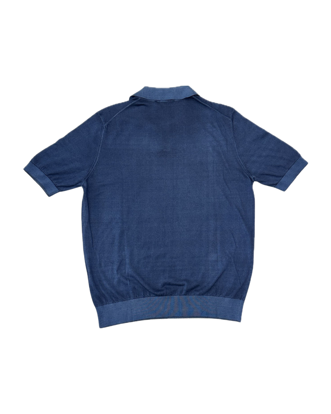 MASQ Polo unisex blu senza bottoni in cotone 