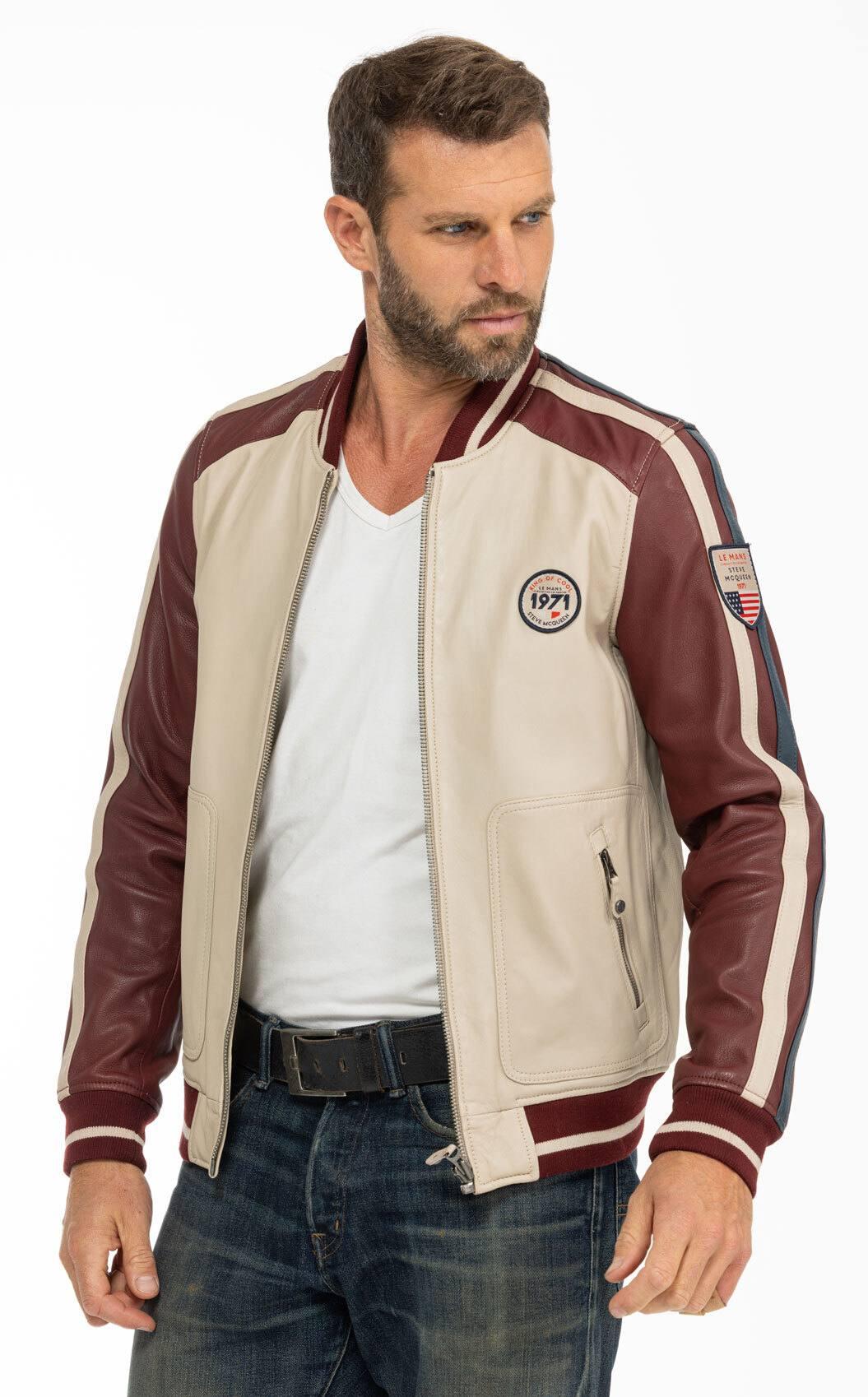 STEVE MCQUEEN Giubbotto uomo Walt Dark Red in pelle montone S 