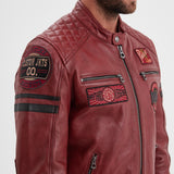 DAYTONA 73 Giacca in pelle rossa uomo Walkor 