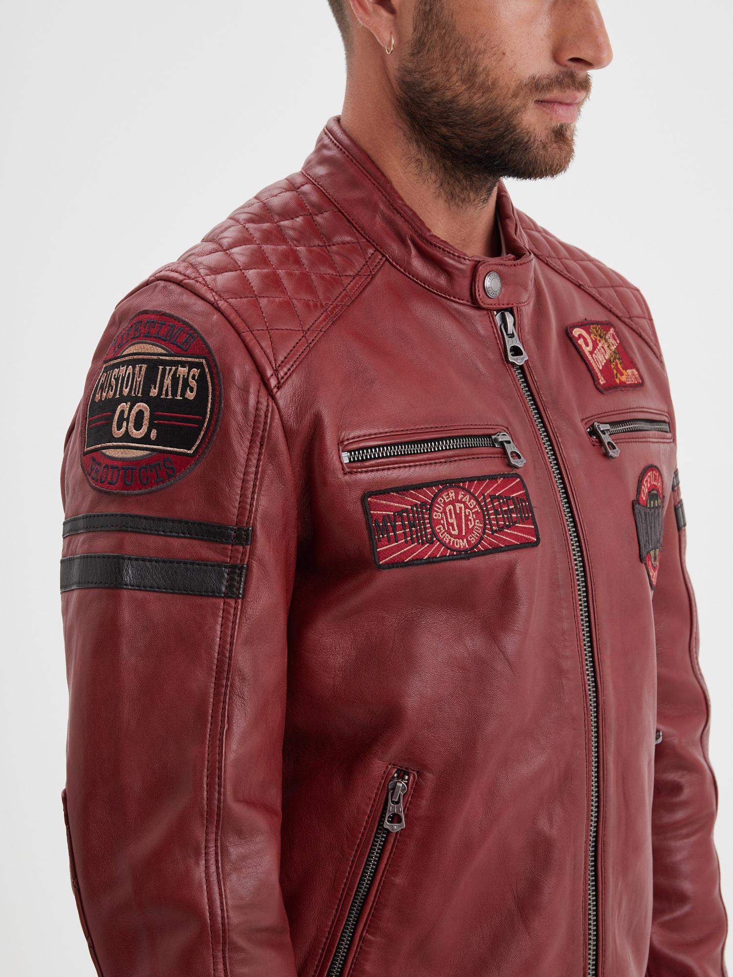 DAYTONA 73 Giacca in pelle rossa uomo Walkor 