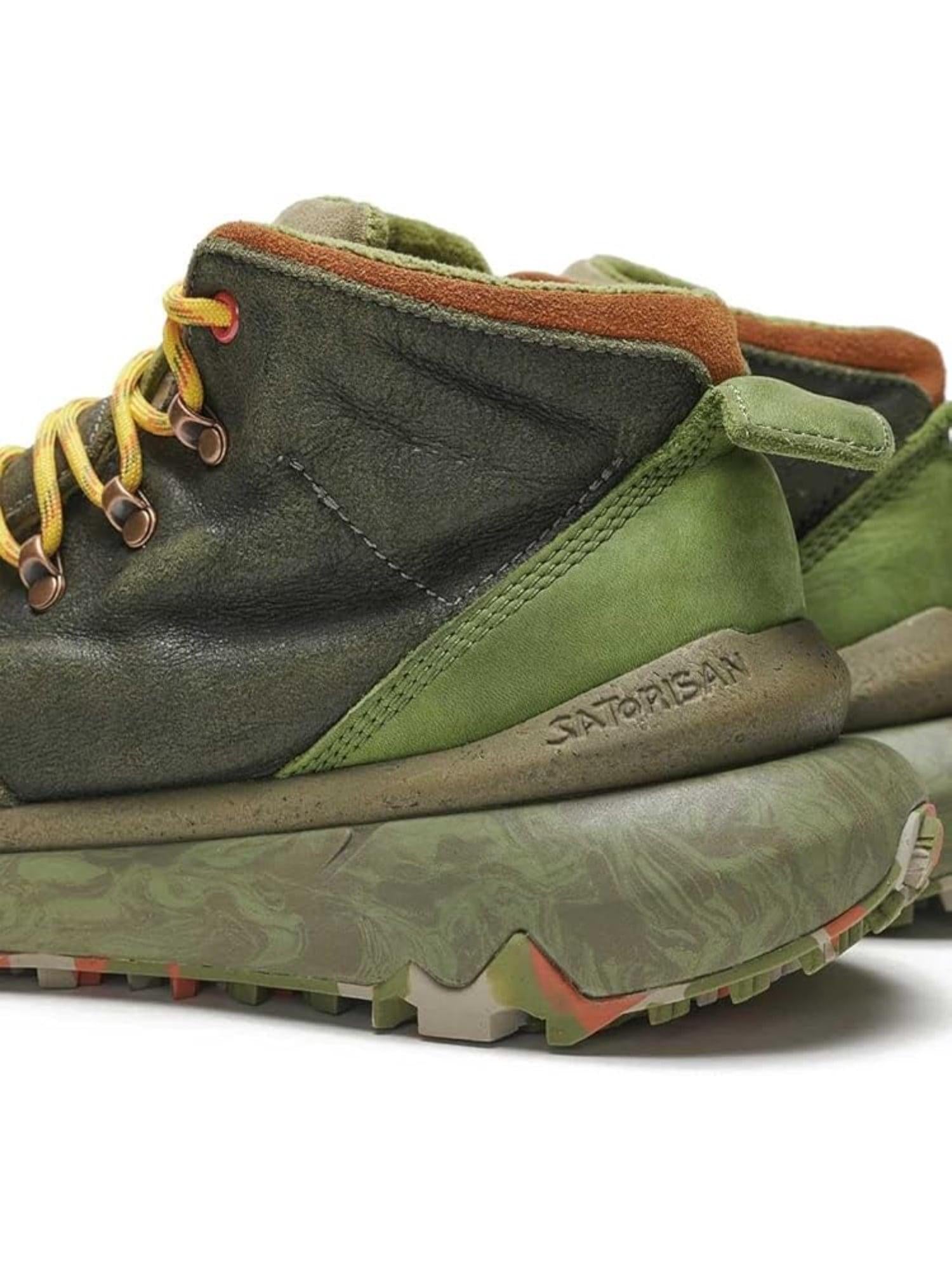 SATORISAN Stivaletti unisex in pelle verde muschio Kiso Metta Premium 