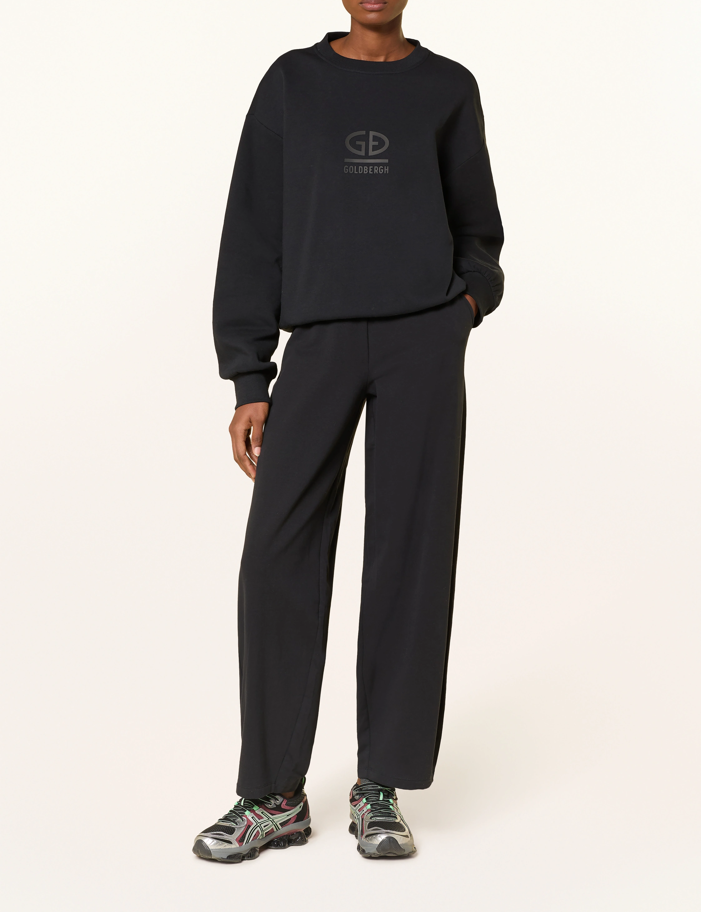 GOLDBERGH Felpa donna Relax girocollo in cotone nera 