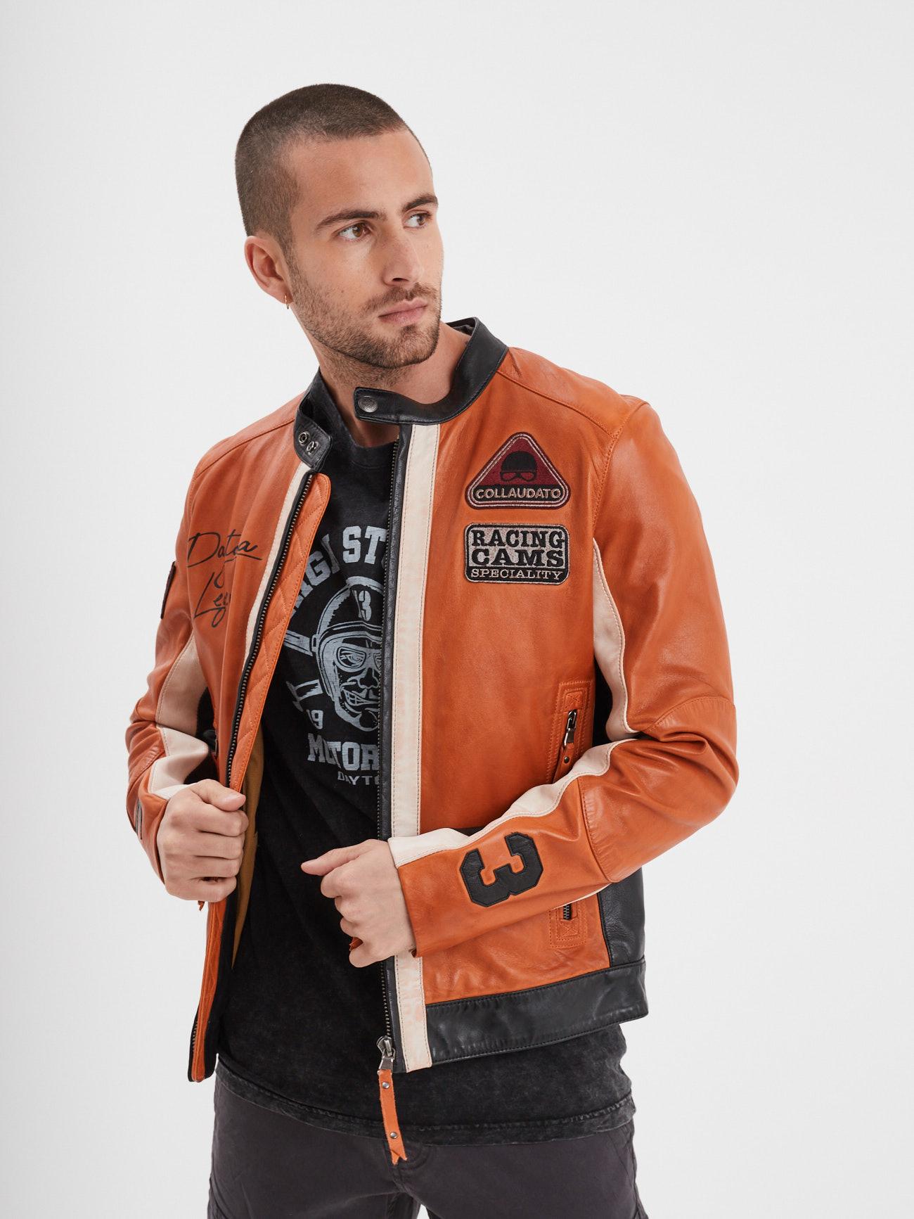 DAYTONA 73 Giacca in pelle arancione uomo Boller 