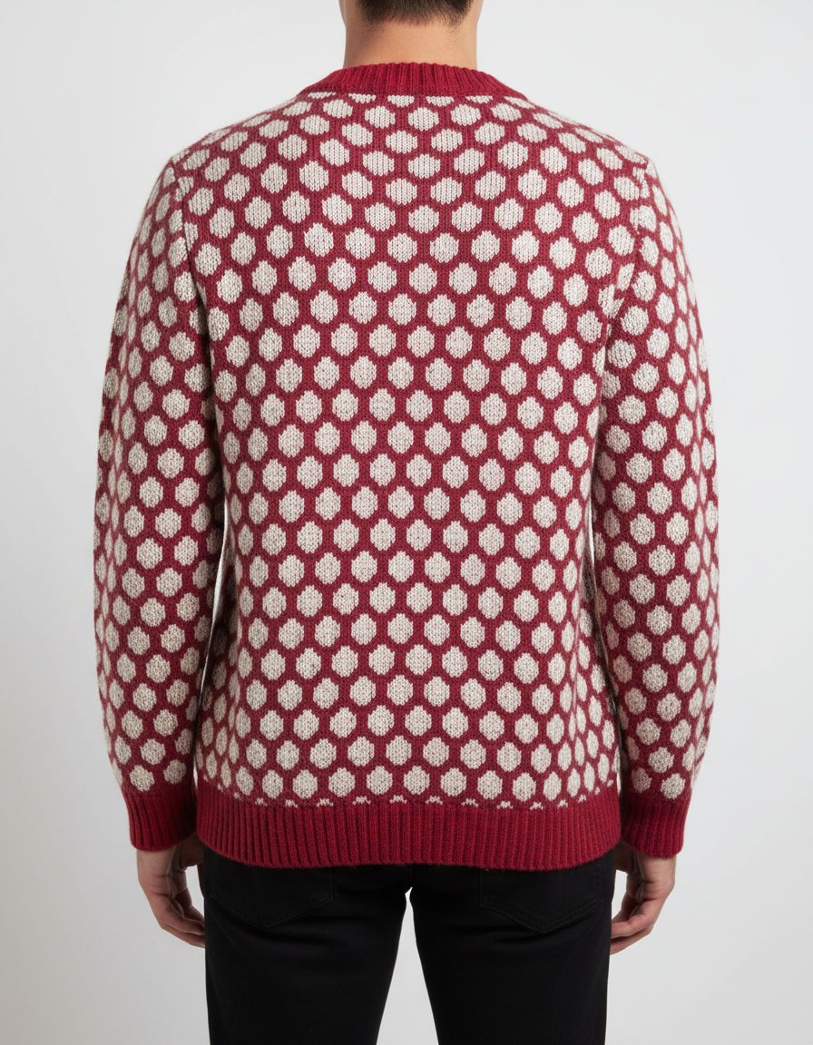 RAKKI Maglione uomo a pois in cashwool e mohair 