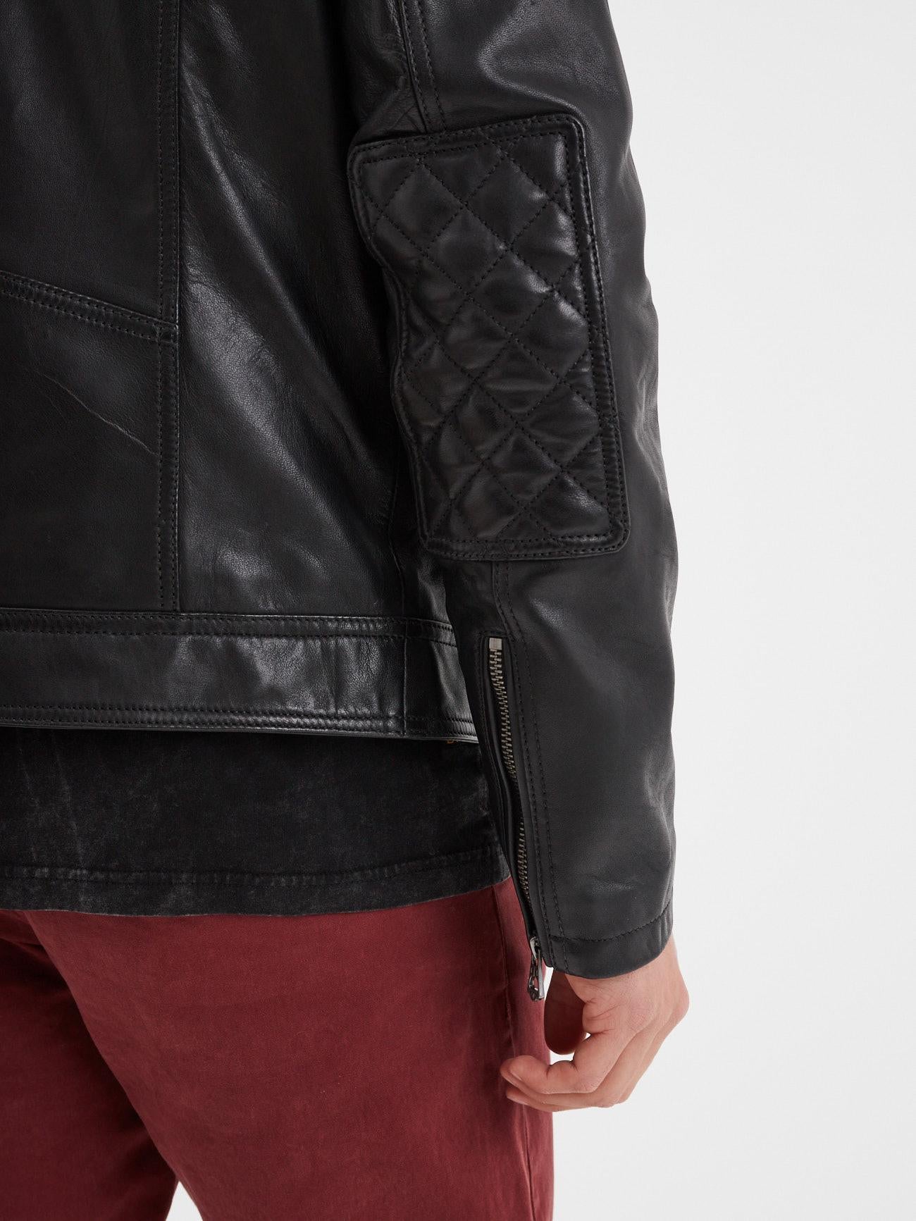 DAYTONA 73 Giacca in pelle nera uomo Walkor 