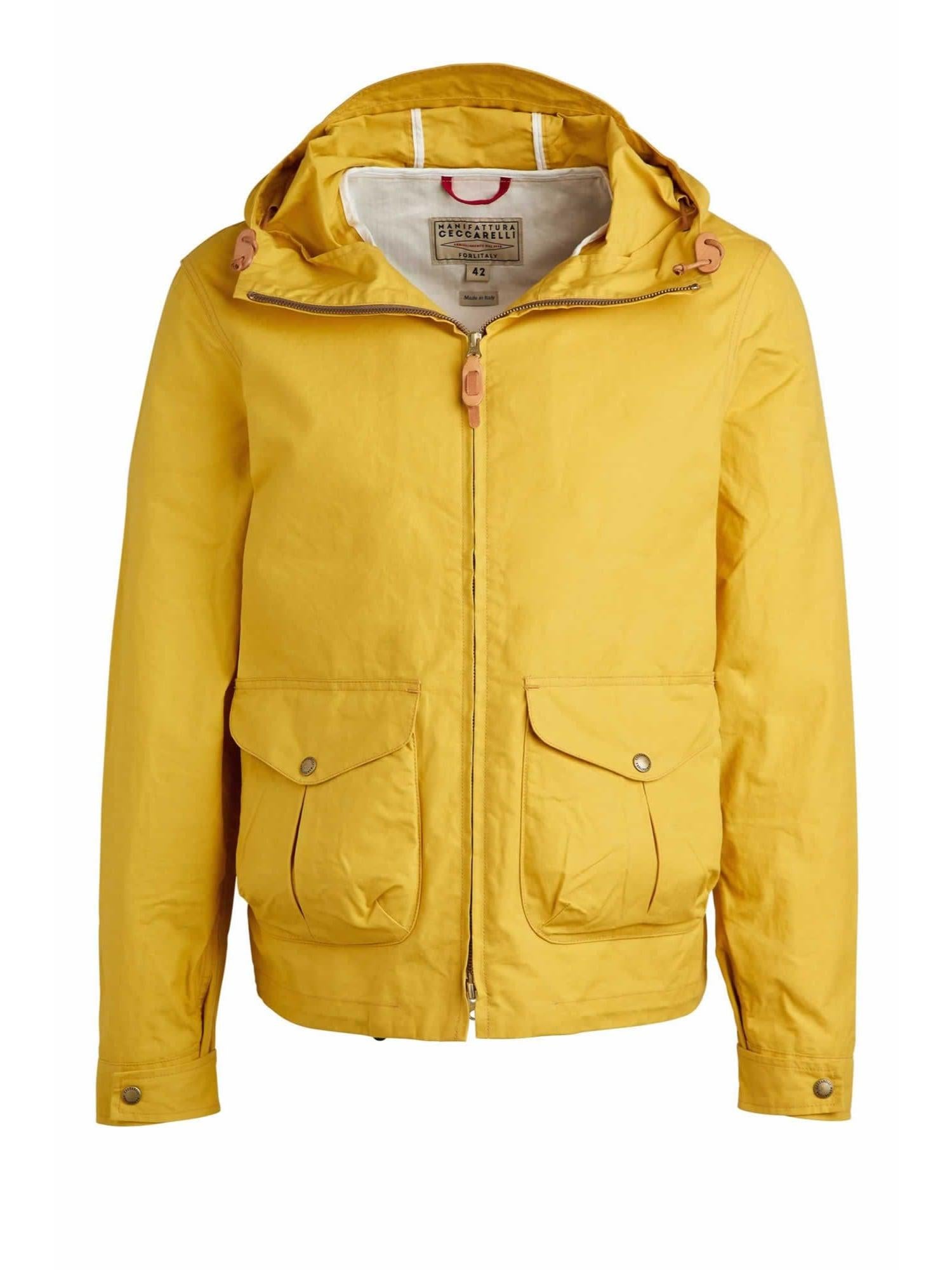 MANIFATTURA CECCARELLI Blazer uomo impermeabile con cappuccio in cotone e poliestere 