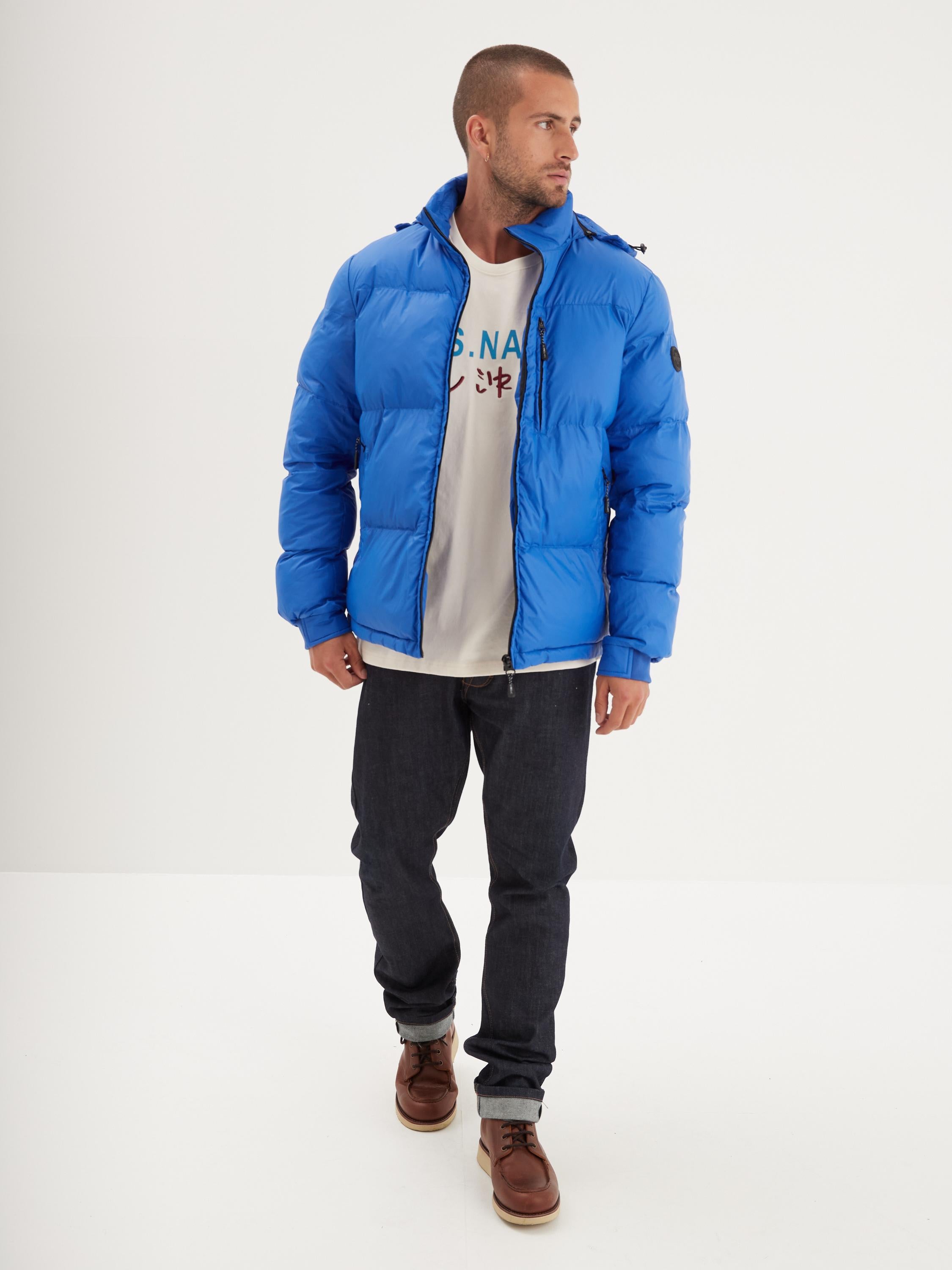 DAYTONA 73 Piumino uomo in nylon blu Denisson 