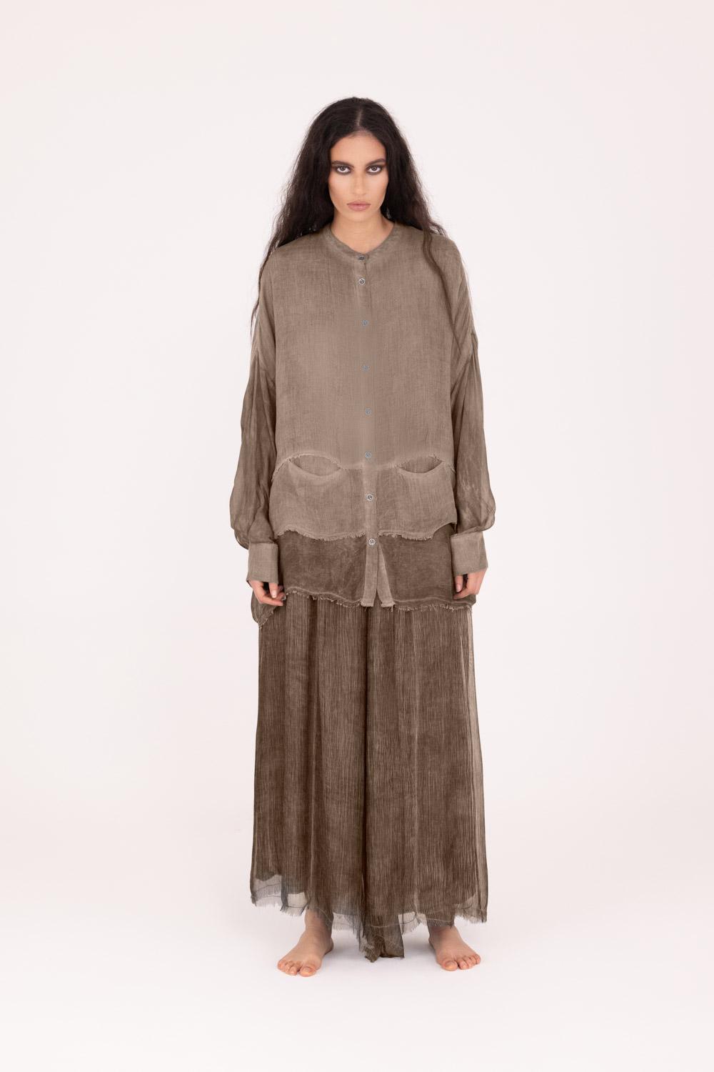 SANCTAMUERTE Giacca OVER62064000 in misto seta bengal brown 