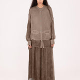 SANCTAMUERTE Giacca OVER62064000 in misto seta bengal brown 