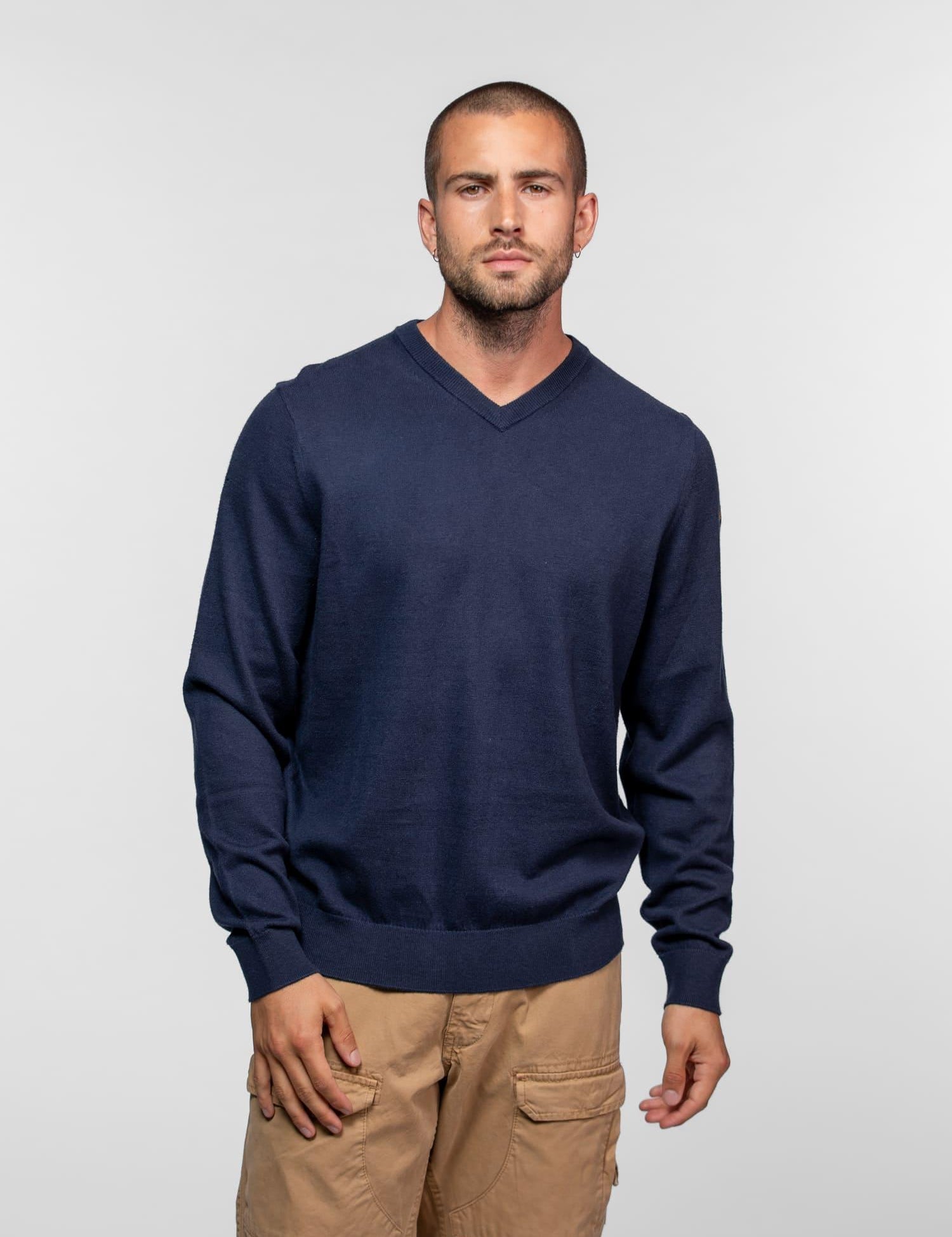 DAYTONA 73 Maglia uomo Ayulo con collo a V blu 