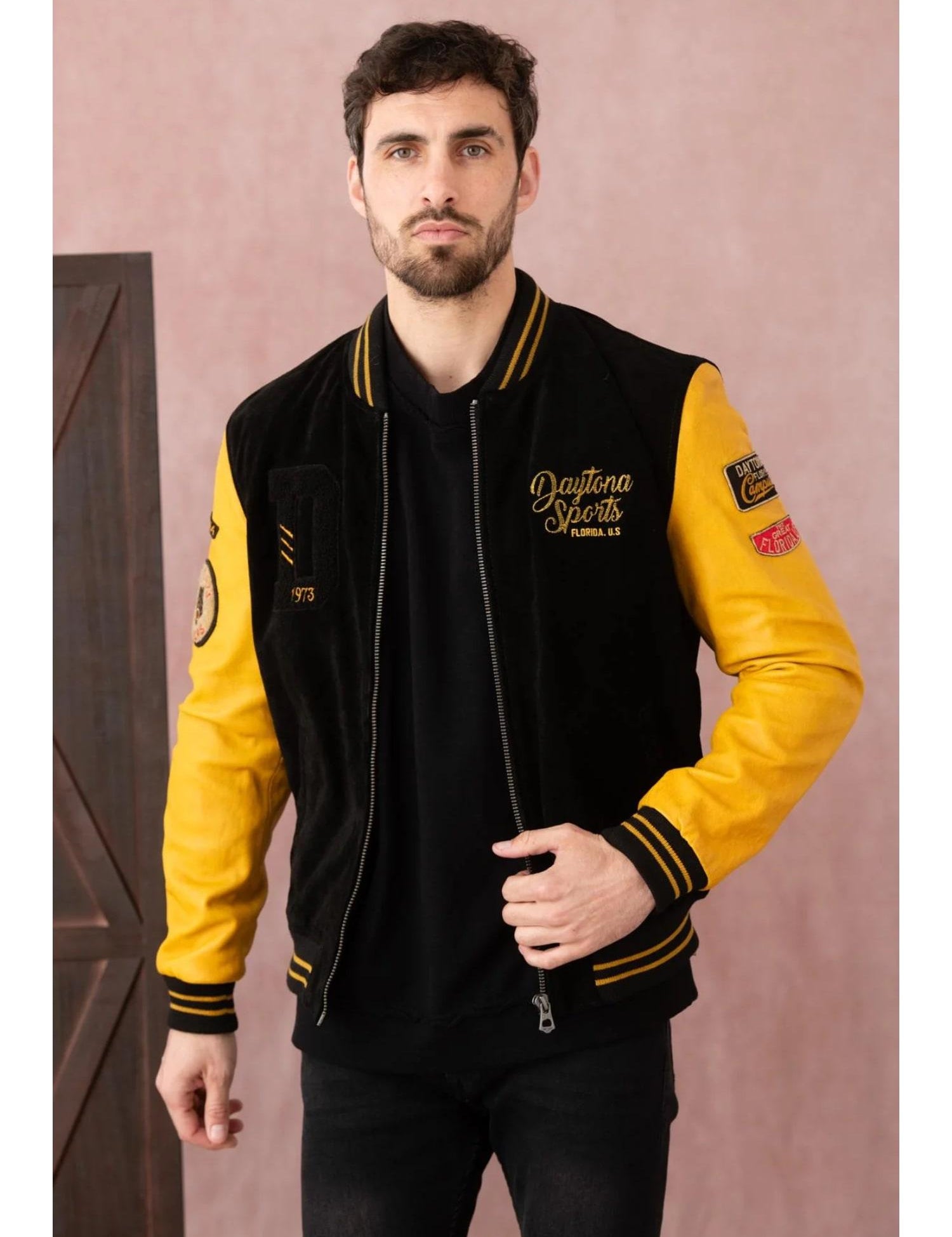 DAYTONA 73 Giacca Academy Buff Black & Yellow uomo 