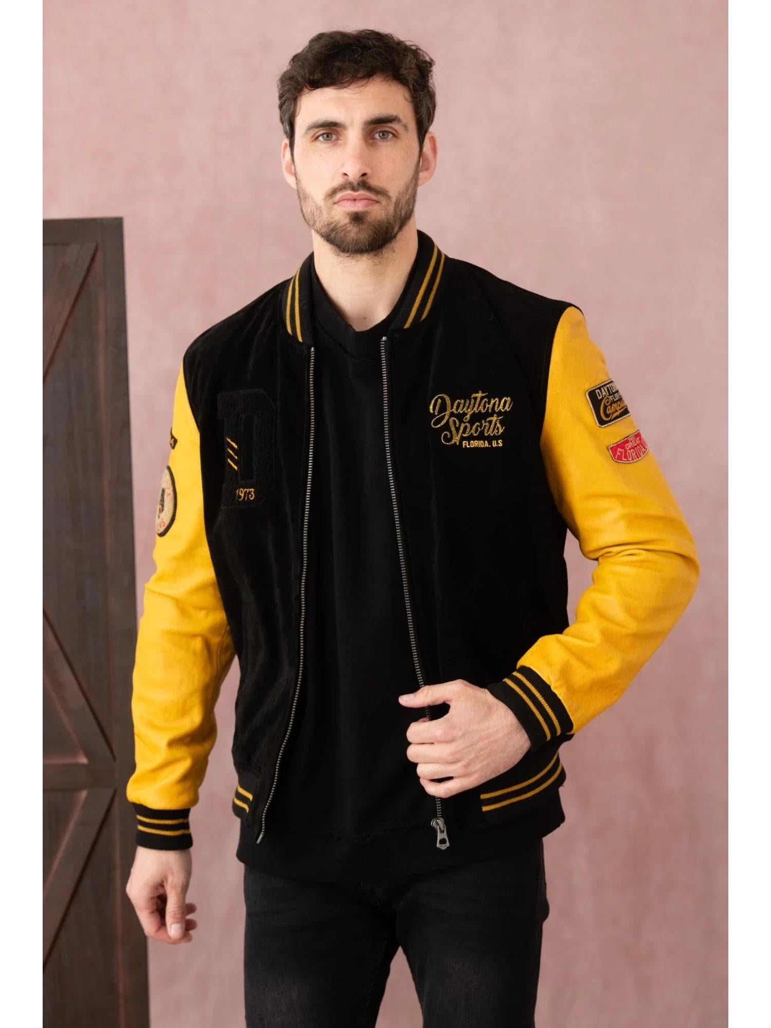 DAYTONA 73 Giacca Academy Buff Black & Yellow uomo 