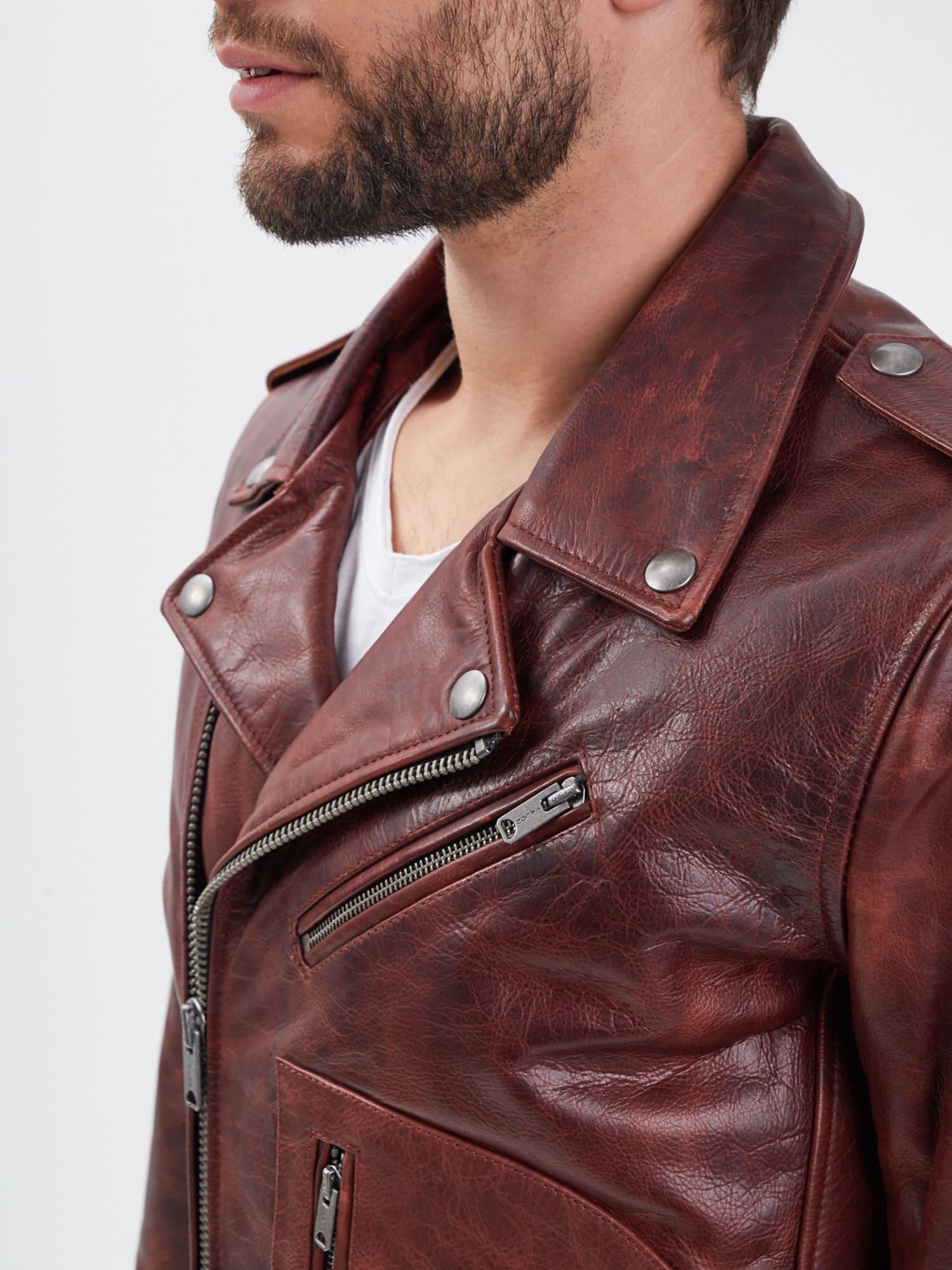 DAYTONA 73 Giacca in pelle cognac uomo Redford 