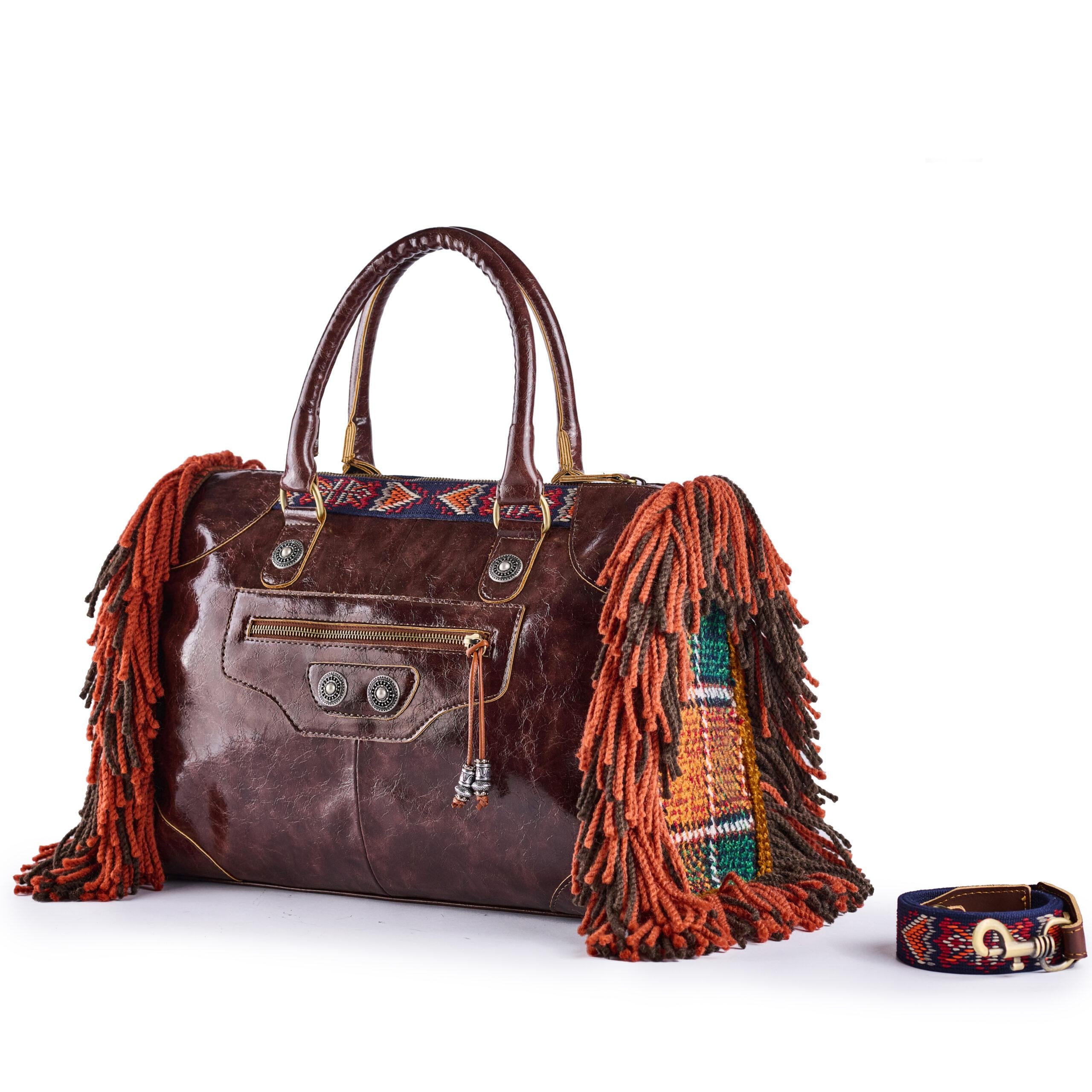 VIAMAIL BAG Borsa donna Amelie Lux in ecopelle con frange 