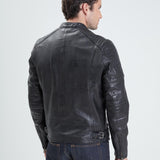 DAYTONA 73 Giacca in pelle nera uomo Stirling 